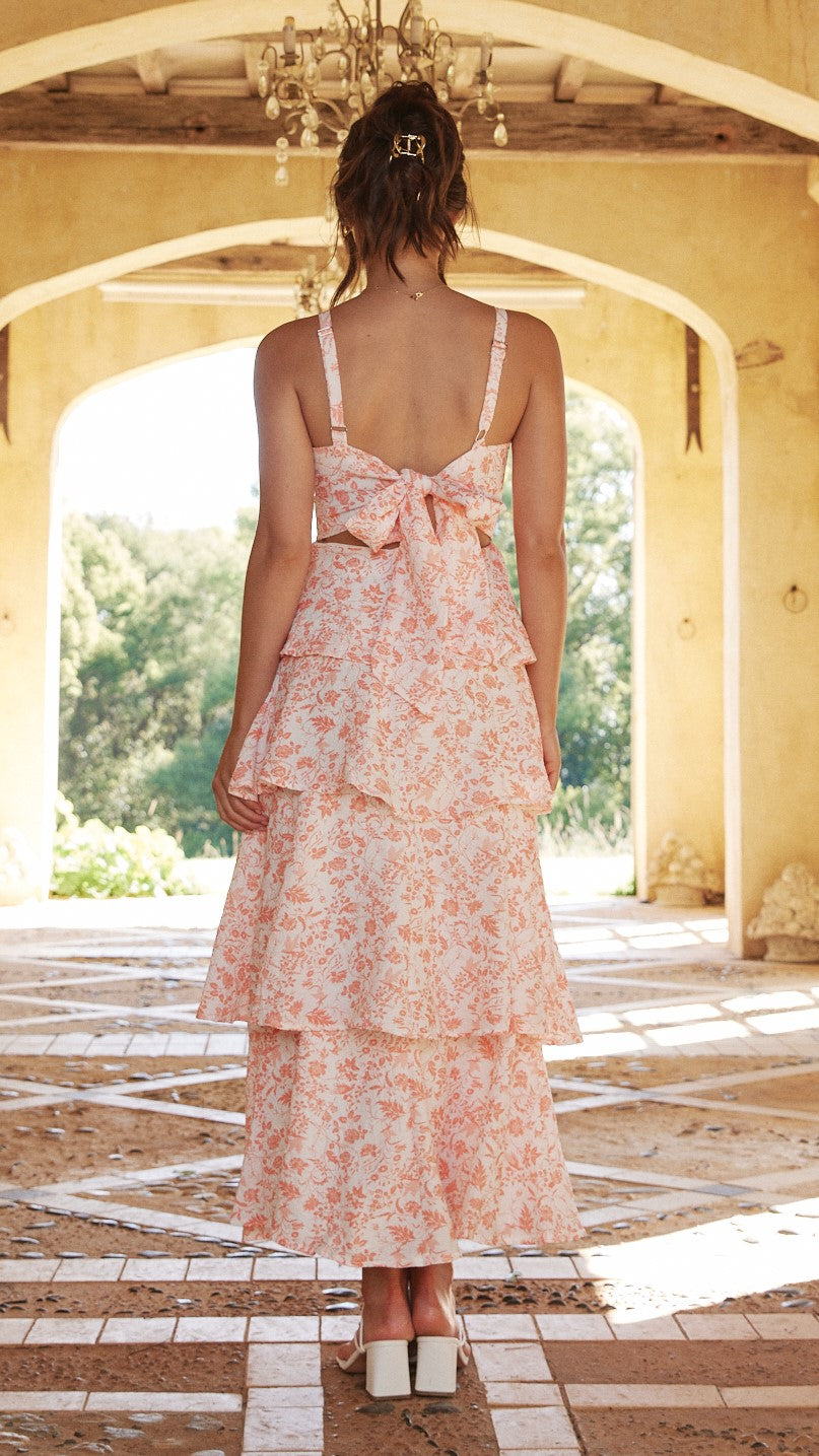Image of Ruth | Women's Spaghetti Strap Tiered Midi Dress