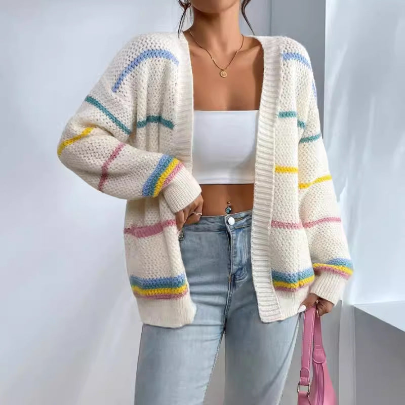 Image of Sadie | Women's Oversized Striped Cardigan