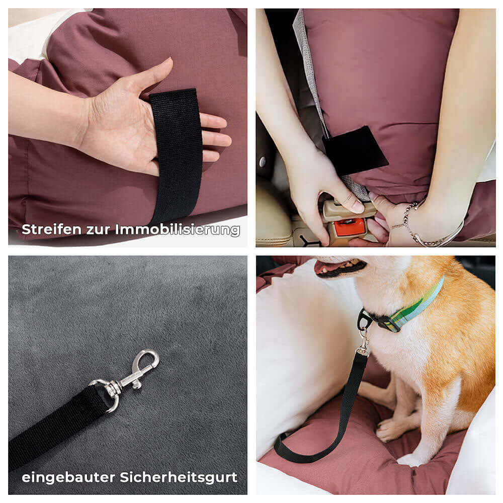 Safe Car Seat for Dogs with Protective Cushions