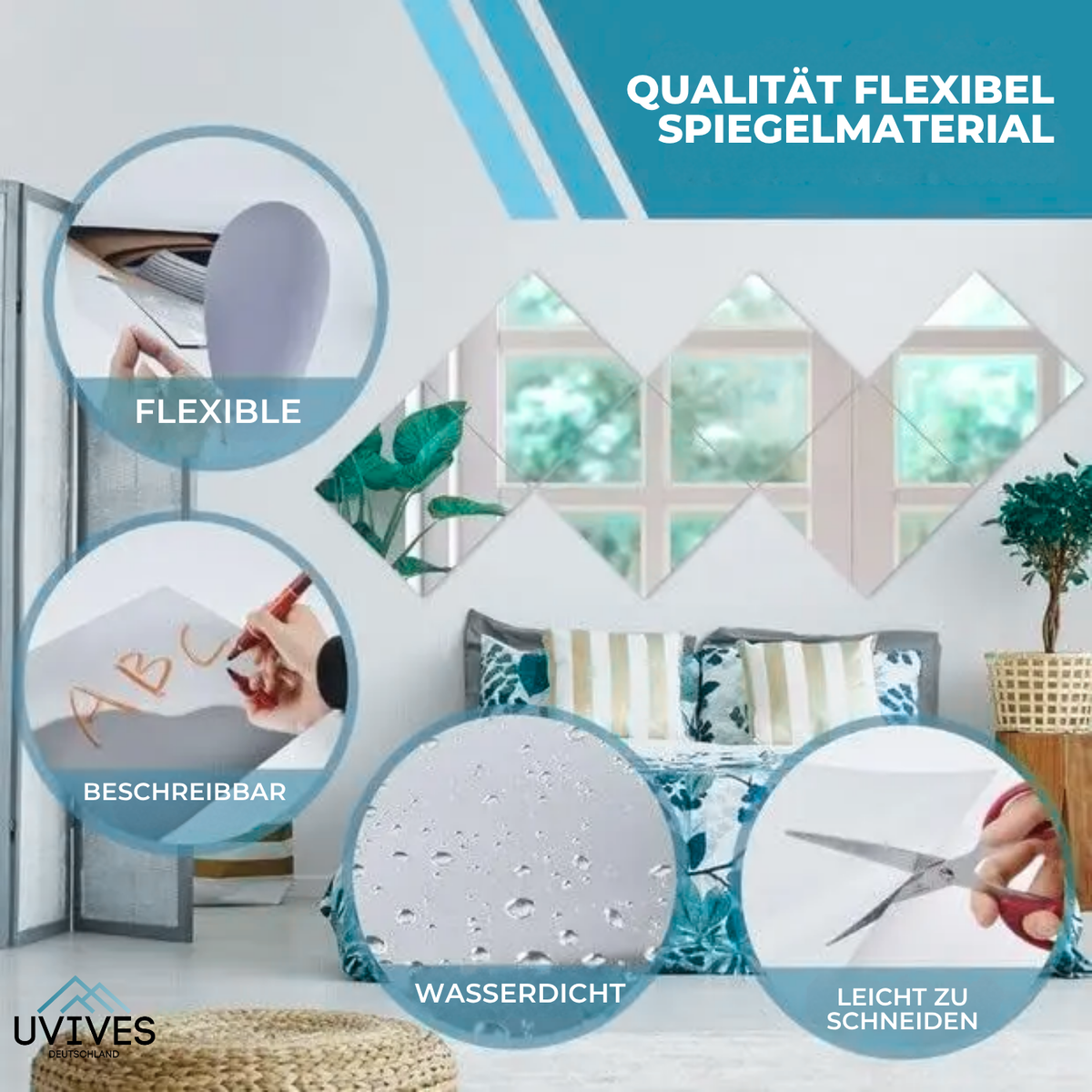 Safe, Easy-to-Stick Mirror