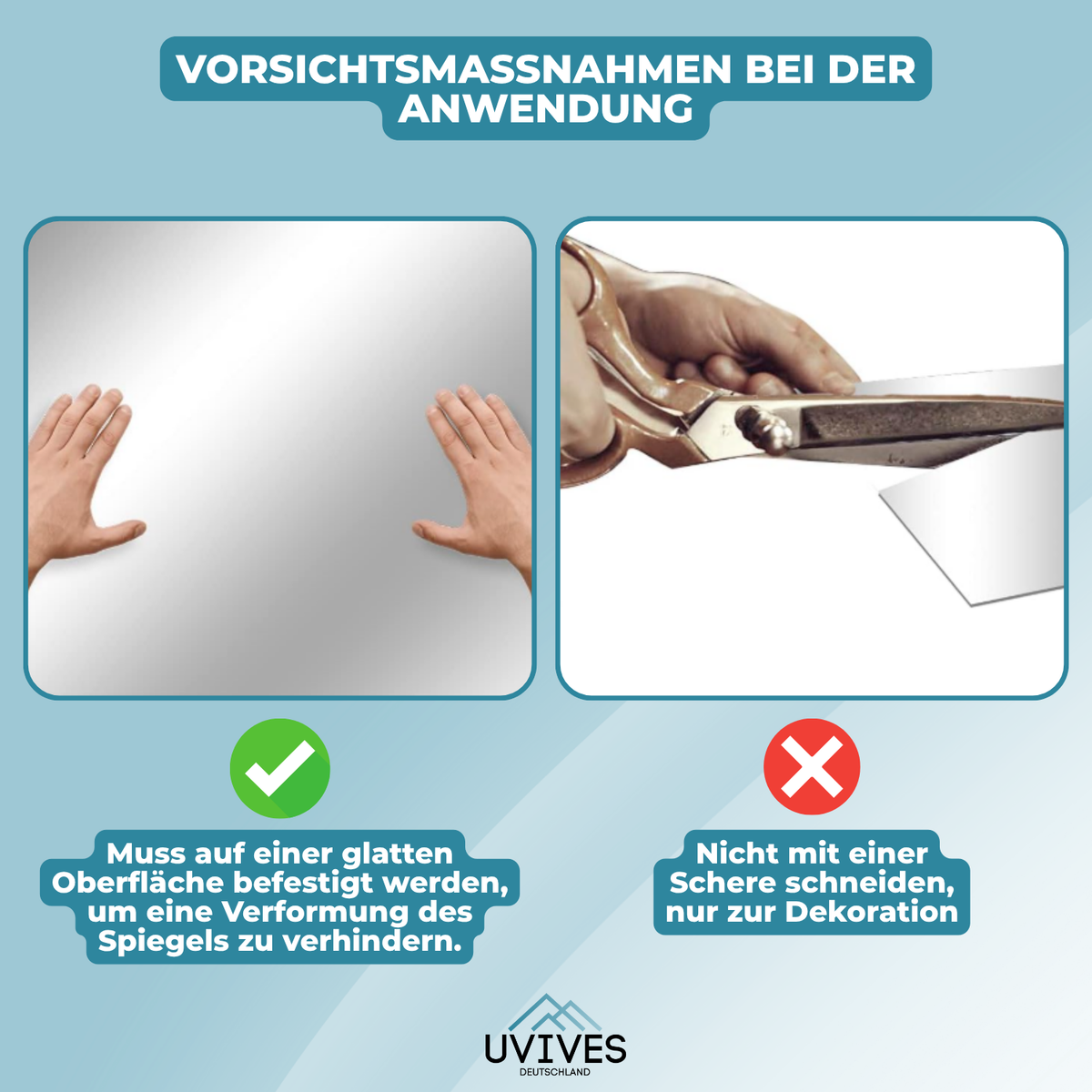 Safe, Easy-to-Stick Mirror