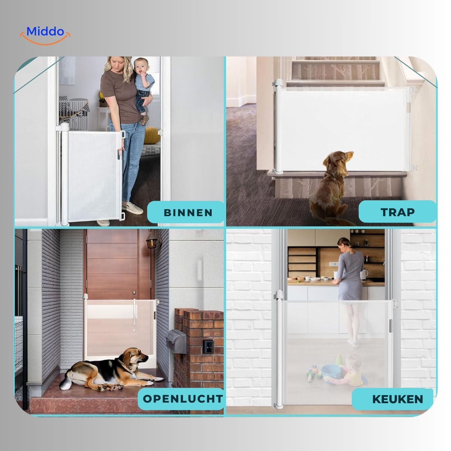 SafeGuard™ Retractable Stair Gate | Adjustable Stair Safety Gate