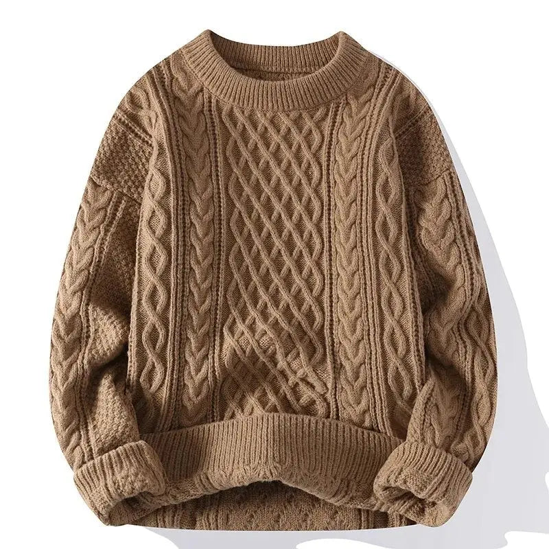 Image of Sam | Men's Crewneck Patterned Long Sleeve Sweater