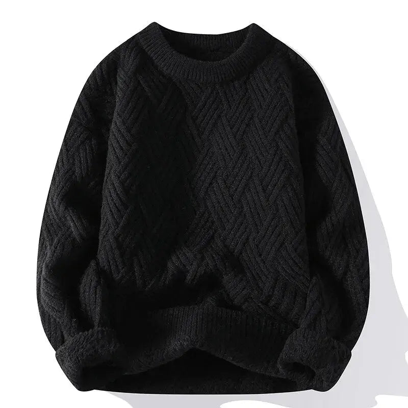 Image of Sam | Men's Crewneck Patterned Long Sleeve Sweater