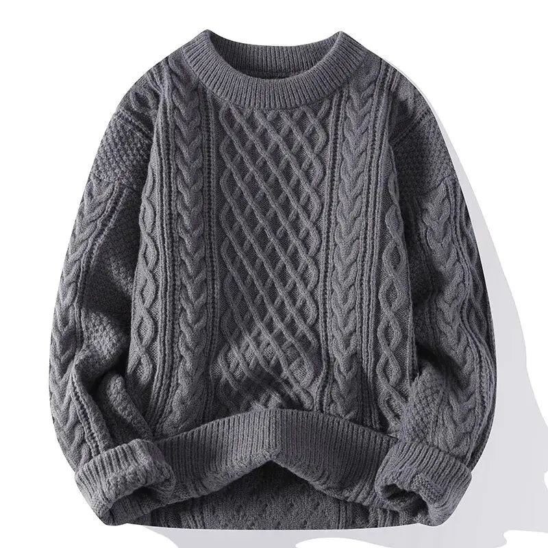 Image of Sam | Men's Crewneck Patterned Long Sleeve Sweater