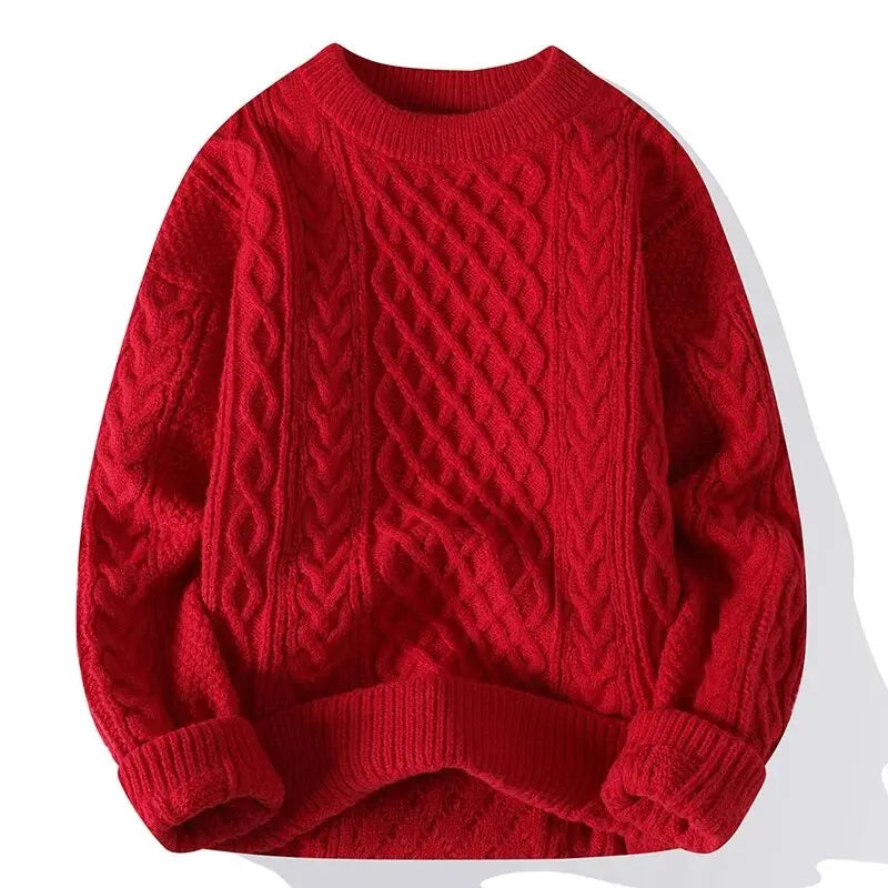 Image of Sam | Men's Crewneck Patterned Long Sleeve Sweater