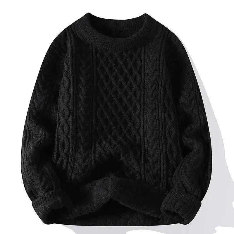 Image of Sam | Men's Crewneck Patterned Long Sleeve Sweater