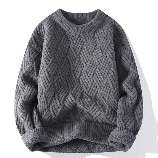 Image of Sam | Men's Crewneck Patterned Long Sleeve Sweater