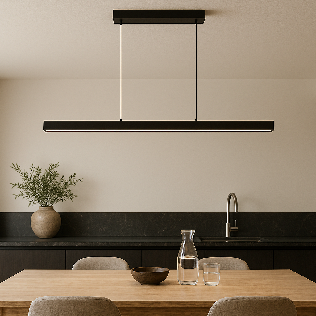 Scandi Beam Pendant Lamp – modern form with elegant matte finish – perfect for stylish kitchen and dining room lighting