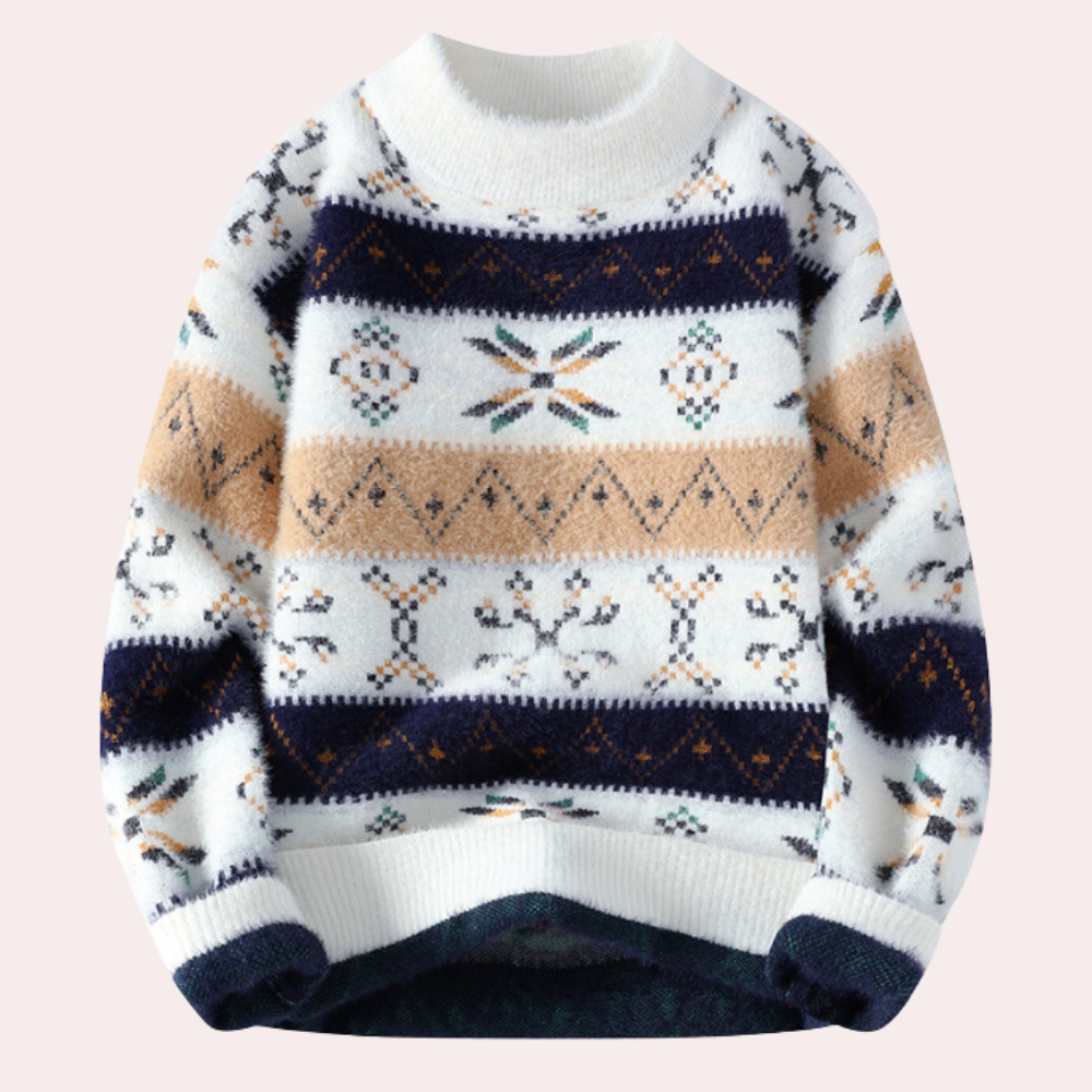 Image of Sebastian | Men's Patterned Crew Neck Sweater