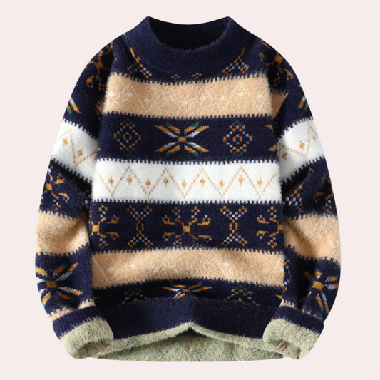 Image of Sebastian | Men's Patterned Crew Neck Sweater