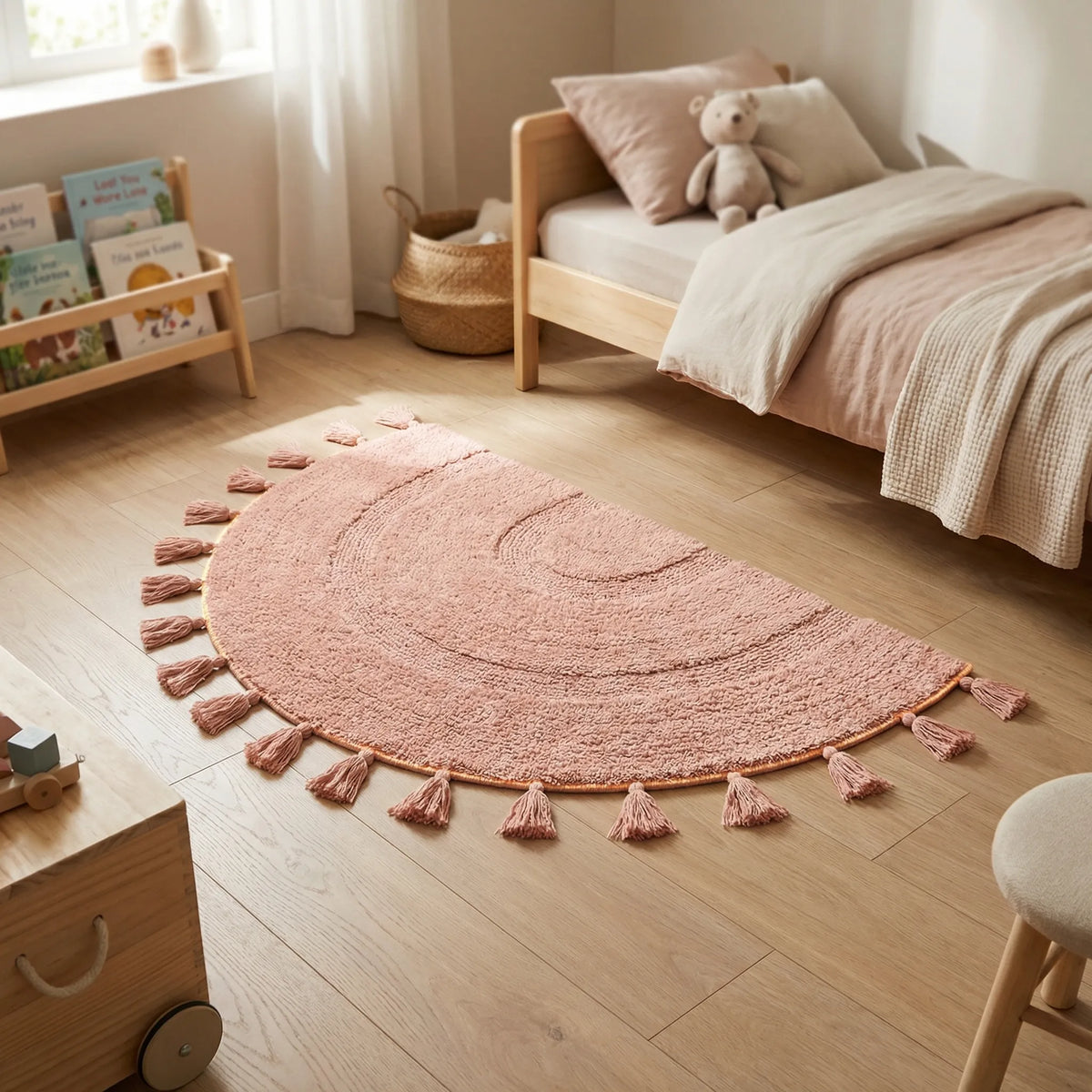 Semicircular Fringed Rug