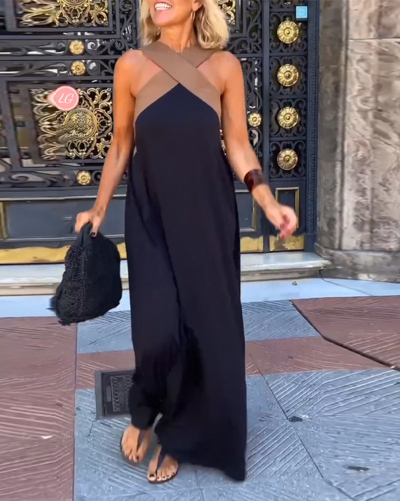 Image of Serena | Women's Sleeveless A-Line Maxi Dress