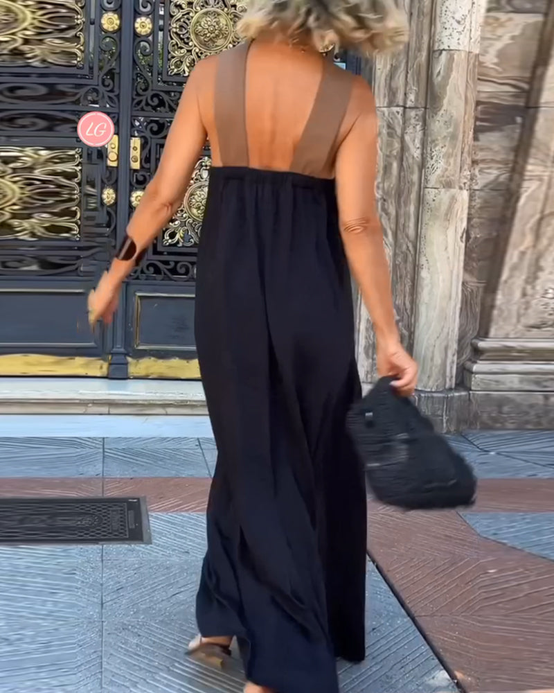 Image of Serena | Women's Sleeveless A-Line Maxi Dress