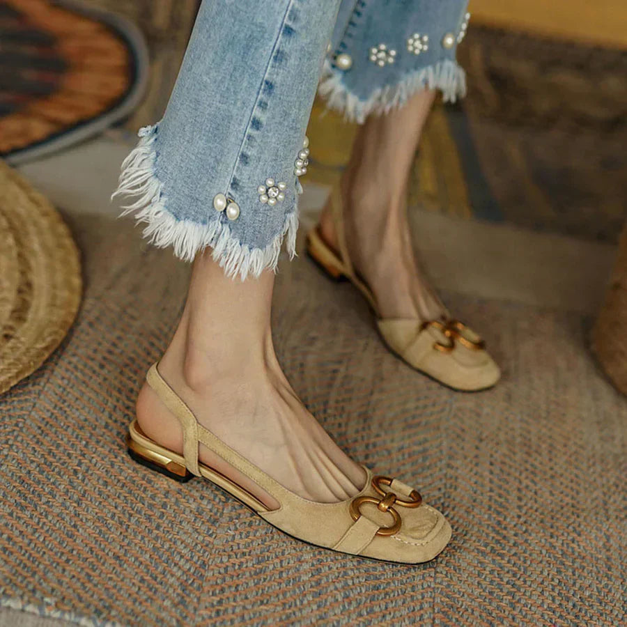 Image of Serena | Women's Slingback Square Toe Loafers