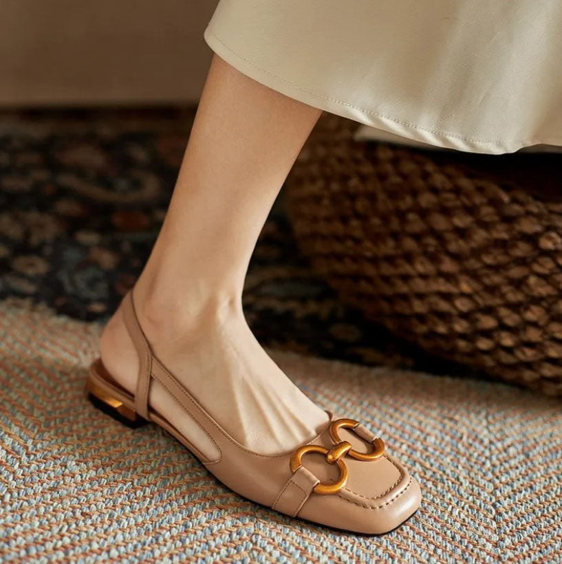 Image of Serena | Women's Slingback Square Toe Loafers