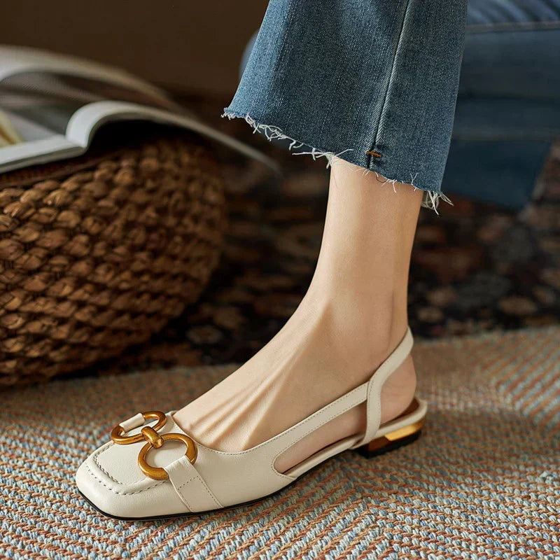 Image of Serena | Women's Slingback Square Toe Loafers