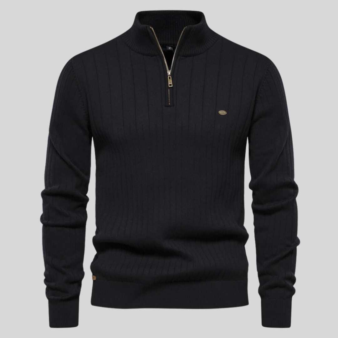 Image of Shane | Men's Quarter-Zip Ribbed Sweater