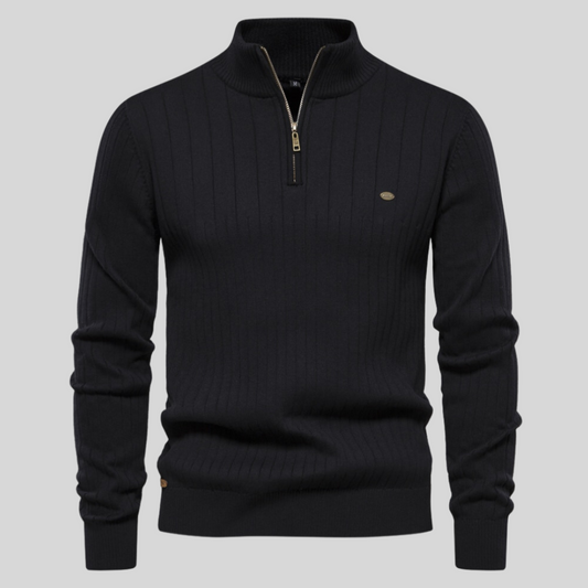 Image of Shane | Men's Quarter-Zip Ribbed Sweater