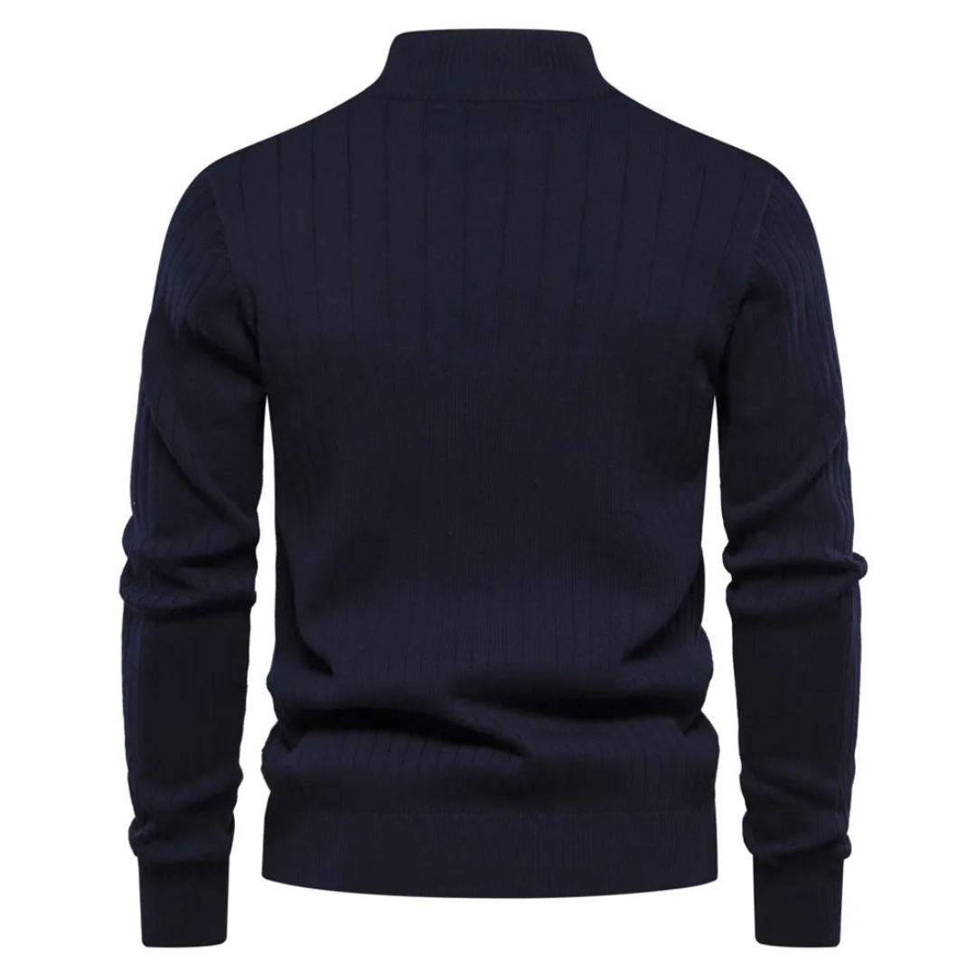 Image of Shane | Men's Quarter-Zip Ribbed Sweater