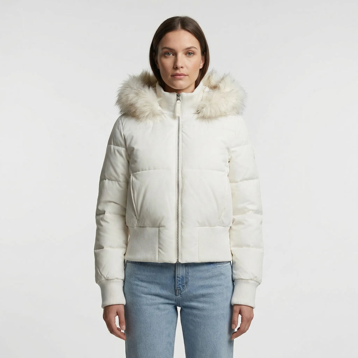 Short Quilted Winter Jacket with Hood