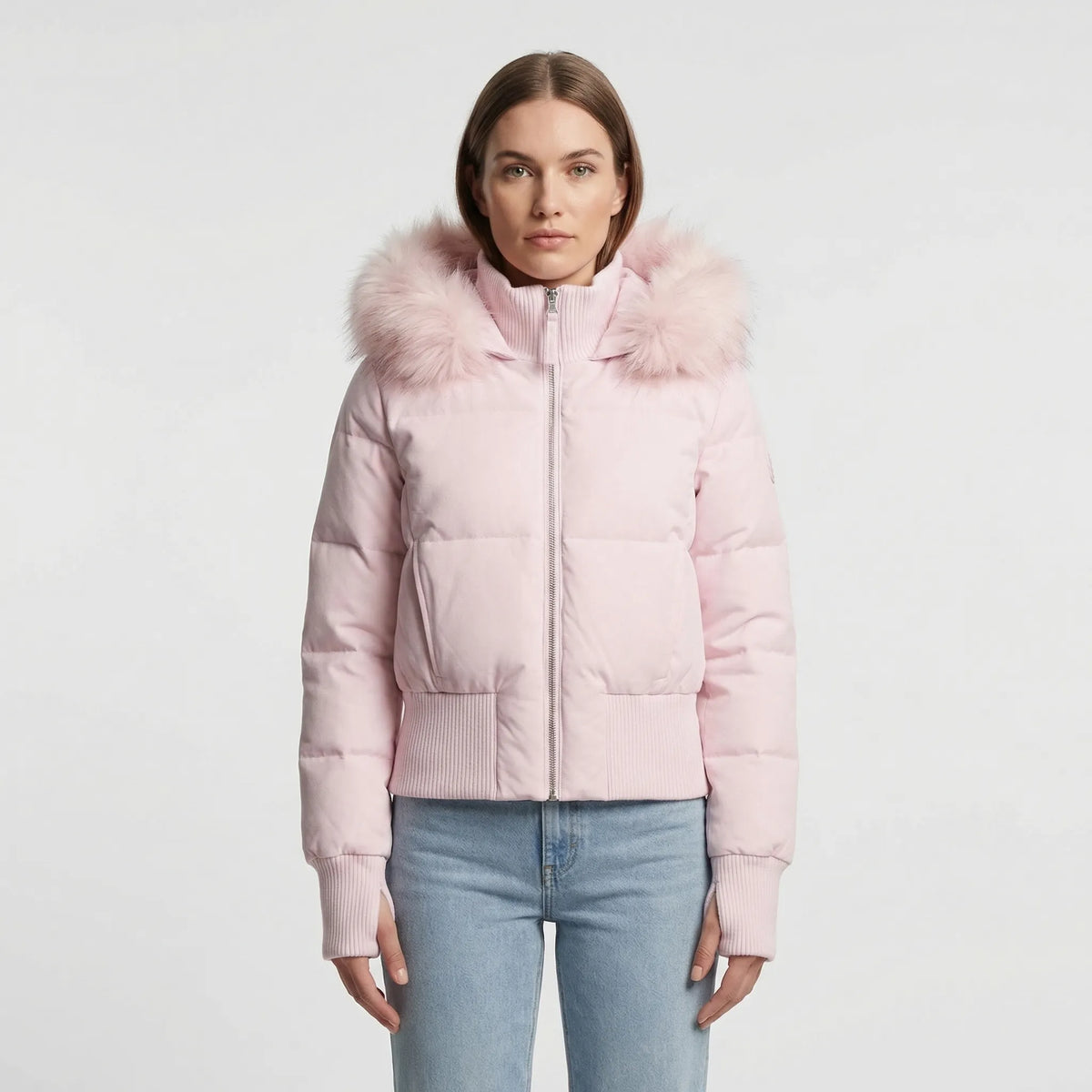 Short Quilted Winter Jacket with Hood