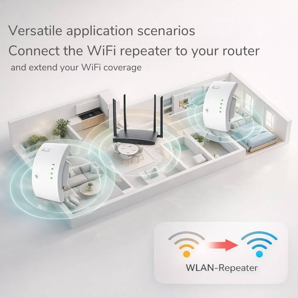 Signal Booster | More Range | Easy Plug and Play Setup | WiFiora