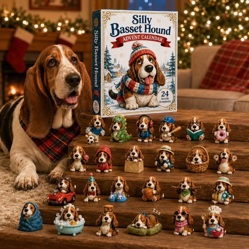 Silly Basset Hound Advent Calendar 2026 – 24 Days Full of Surprises