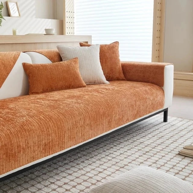 Simple Striped Chenille Anti-Scratch Sofa Cover