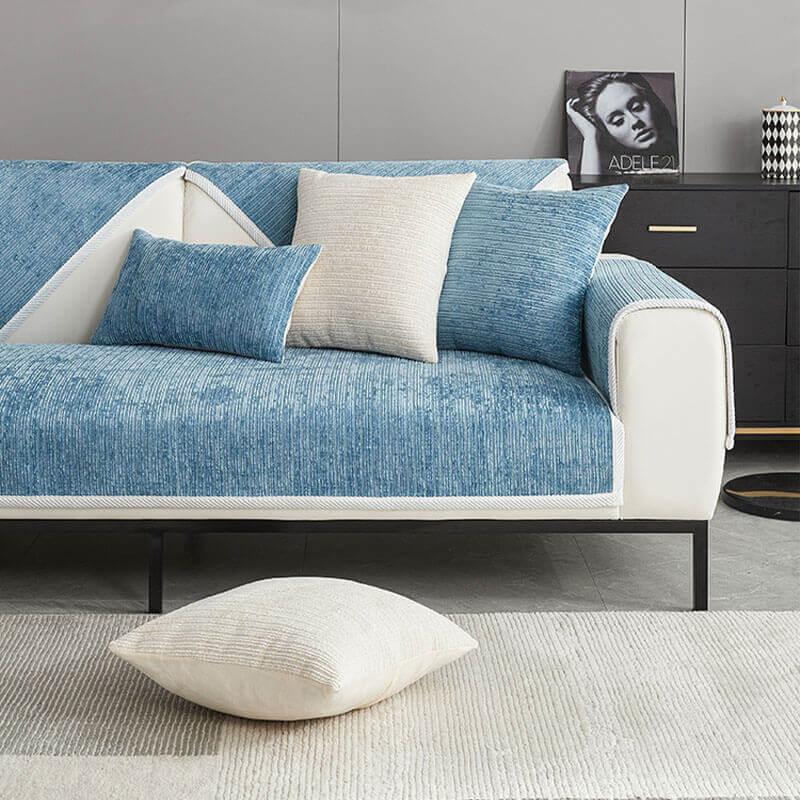 Simple Striped Chenille Anti-Scratch Sofa Cover