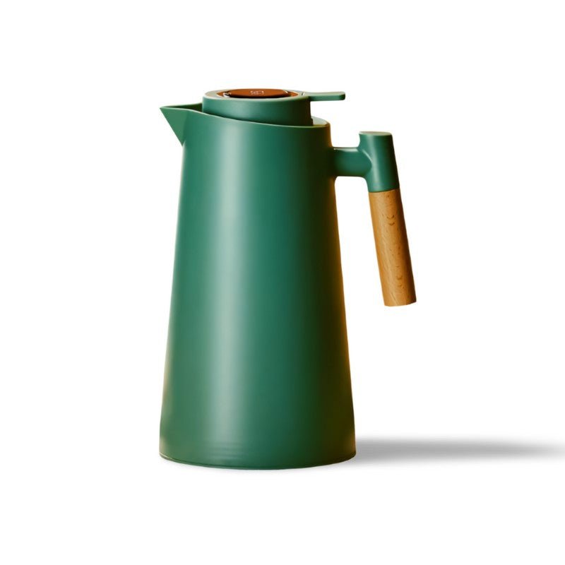 Smart Insulated Thermal Jug with Digital Temperature Display & Wooden Handle