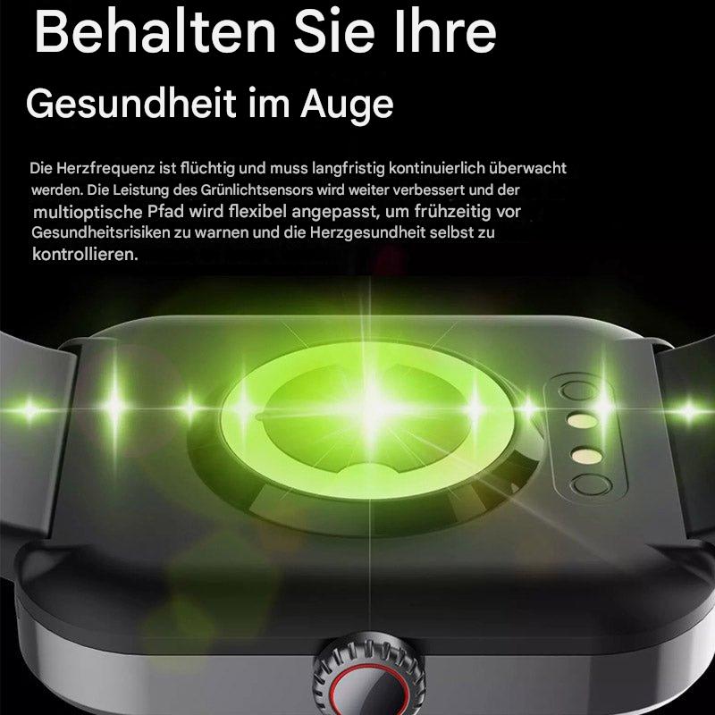 Smartwatch with Glucose, Heart Rate, and Blood Pressure Monitoring – Modern Design with 1.91 Touch Screen