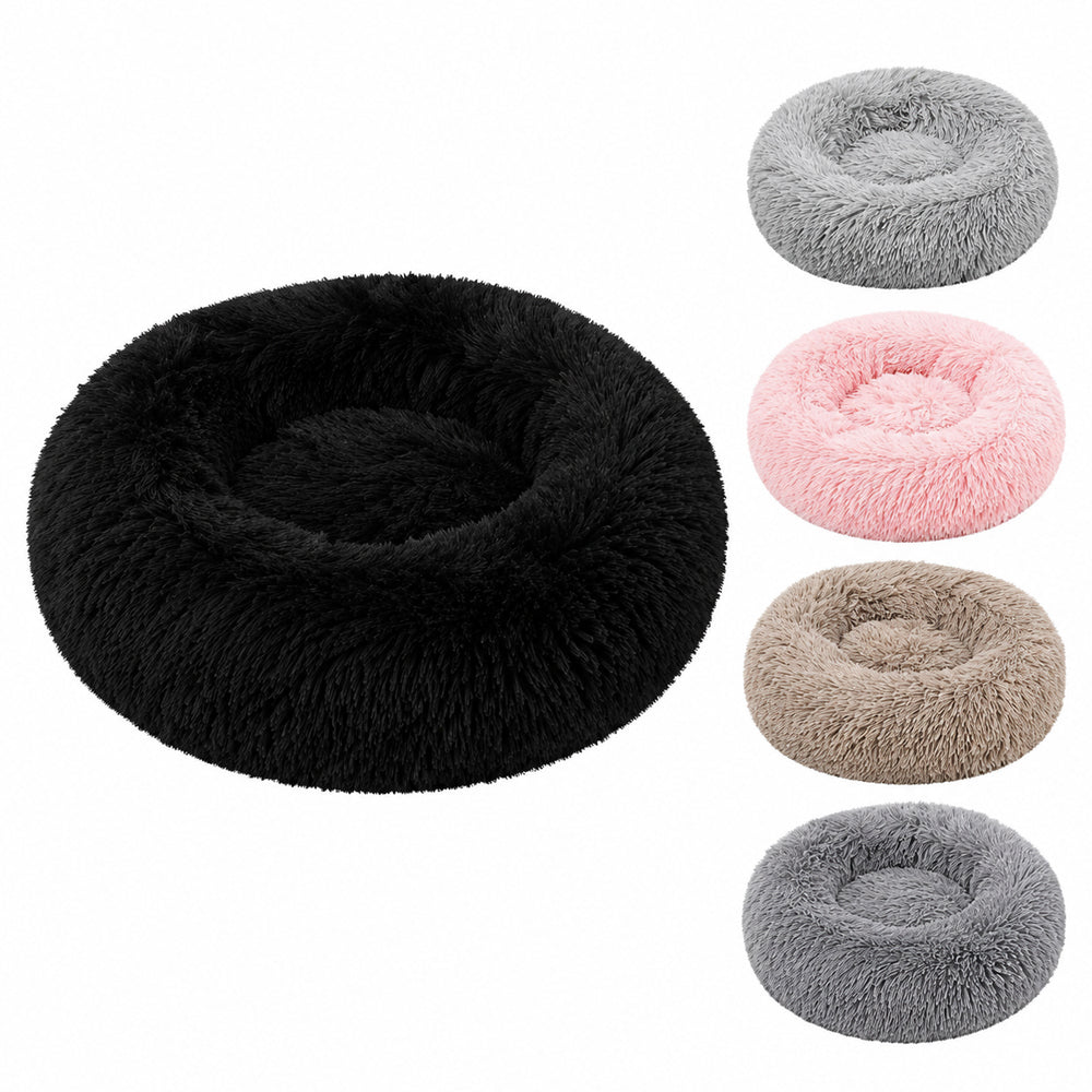 Soft and Soothing Donut Cat Bed (Black, Beige, Gray, Charcoal, or Pink)