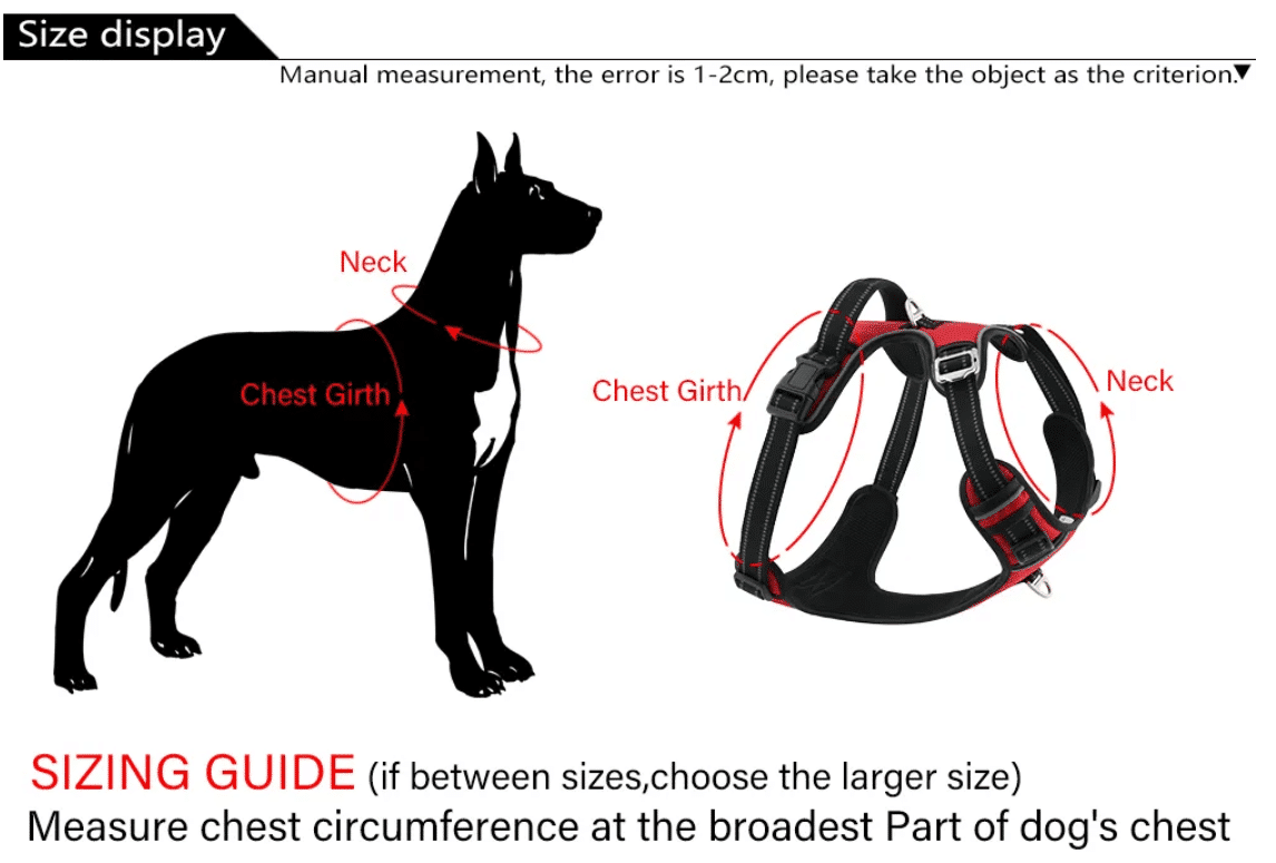 Soft Luxury Dog Harness with Reflectors - Durable & Waterproof - Red, Black or Blue