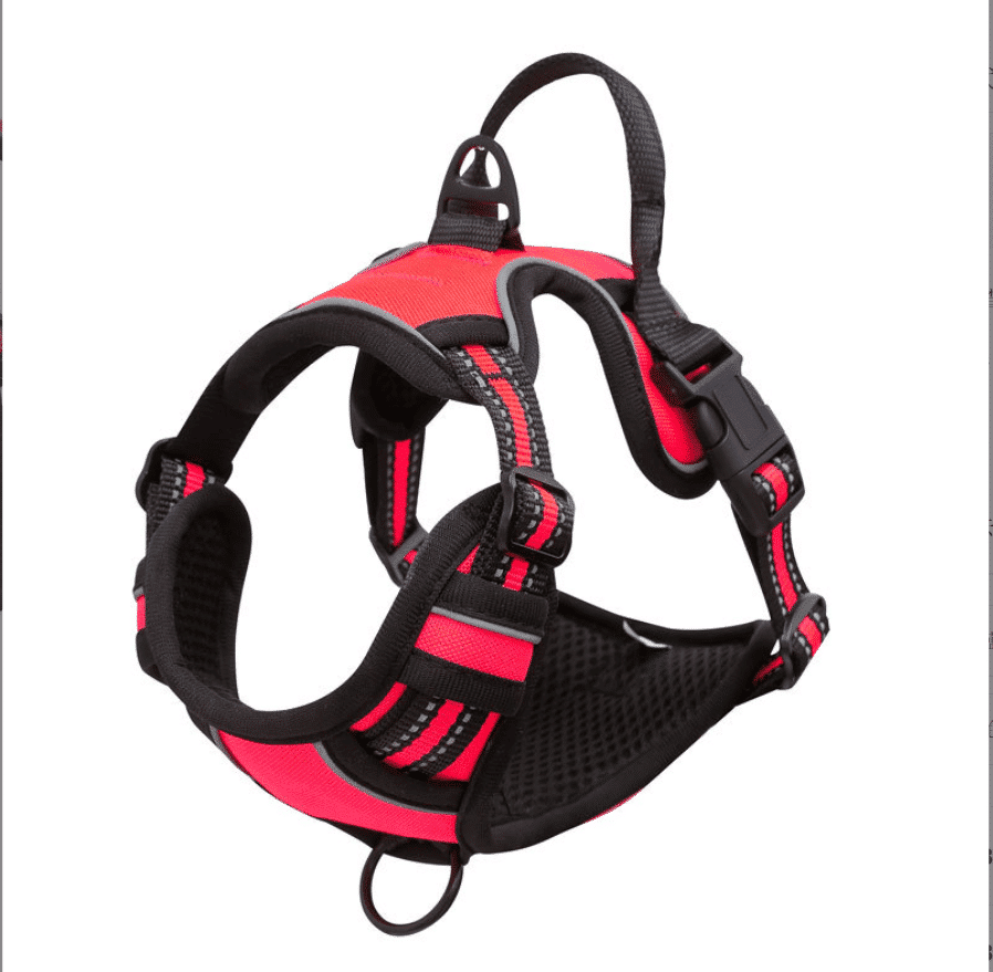 Soft Luxury Dog Harness with Reflectors - Durable & Waterproof - Red, Black or Blue