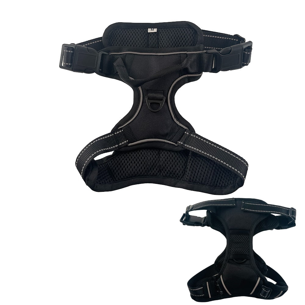 Soft Luxury Dog Harness with Reflectors - Durable & Waterproof - Red, Black or Blue