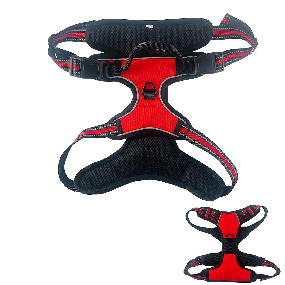 Soft Luxury Dog Harness with Reflectors - Durable & Waterproof - Red, Black or Blue