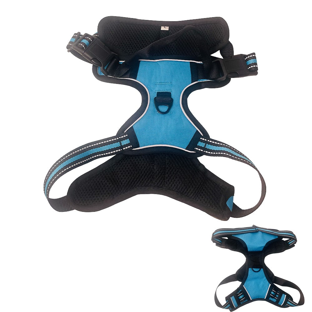 Soft Luxury Dog Harness with Reflectors - Durable & Waterproof - Red, Black or Blue