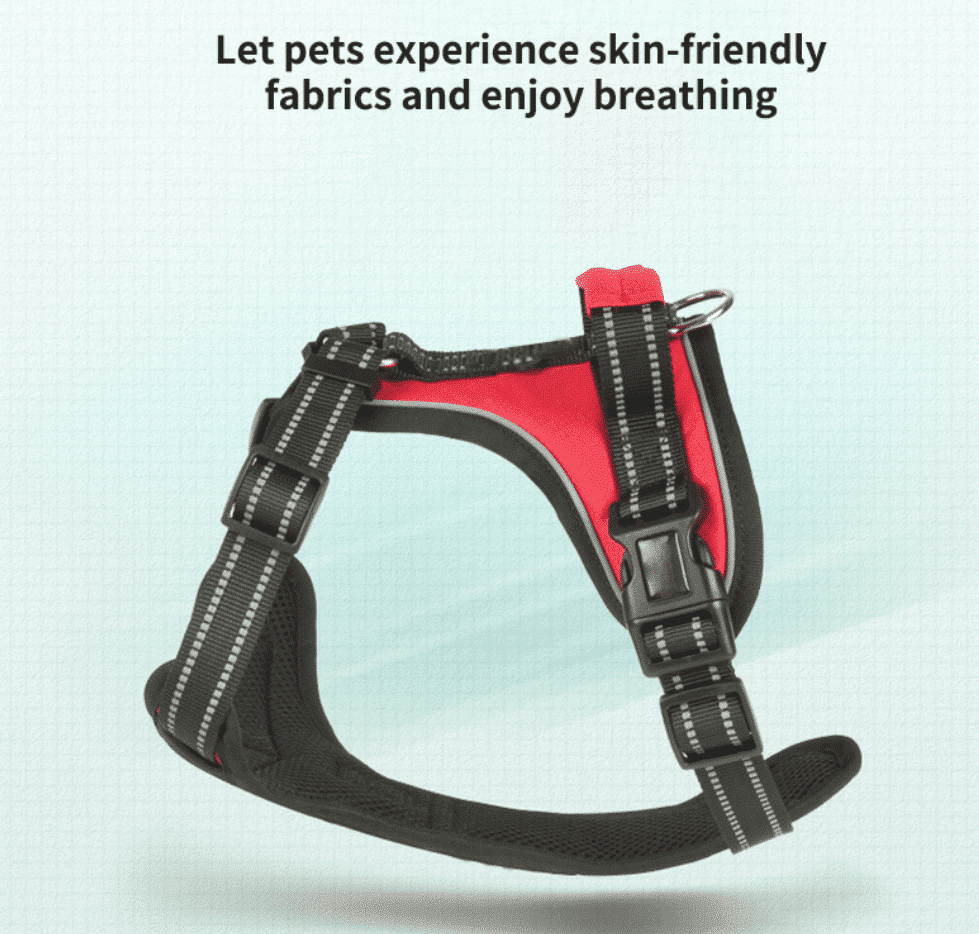 Soft Luxury Dog Harness with Reflectors - Durable & Waterproof - Red, Black or Blue