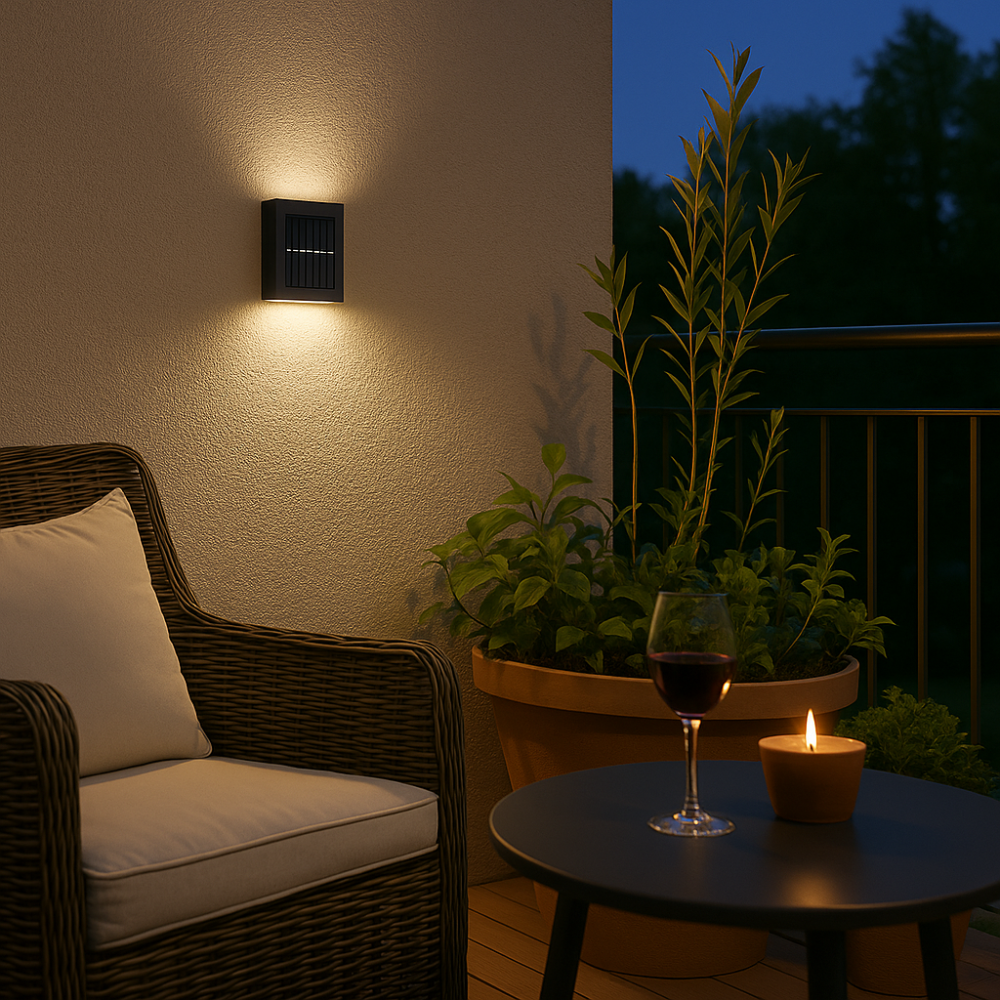 SolarGlow™ Luxe Solar Wall Lamps – Wireless, Stylish & Ready for Warm Evenings