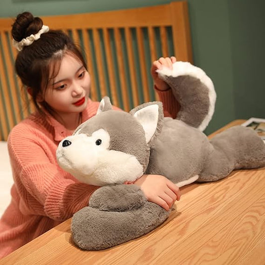 Soothing Plush Wolf – Luxury Cuddle Toy Providing Stress Relief and Sleep Comfort – Perfect for Peaceful Rest for Everyone
