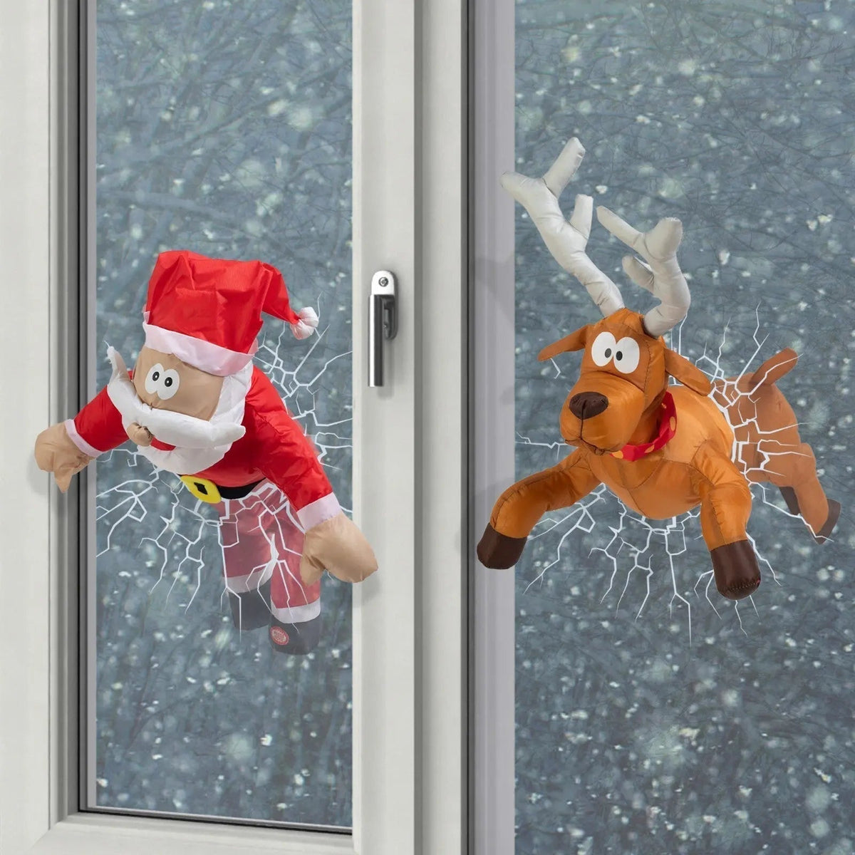 Sound-Activated Moving Window Santa Claus Christmas Figure
