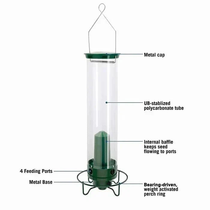 Squirrel-Proof Metal Bird Feeder with Rotating Perch