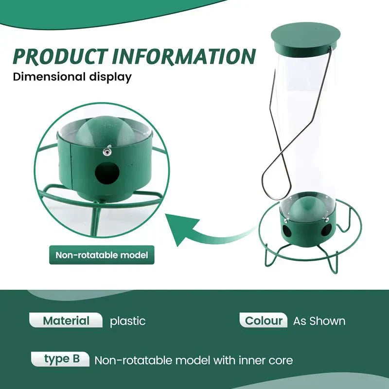 Squirrel-Proof Metal Bird Feeder with Rotating Perch