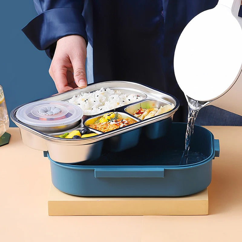 Stainless Steel 4-Compartment Thermal Lunch Box