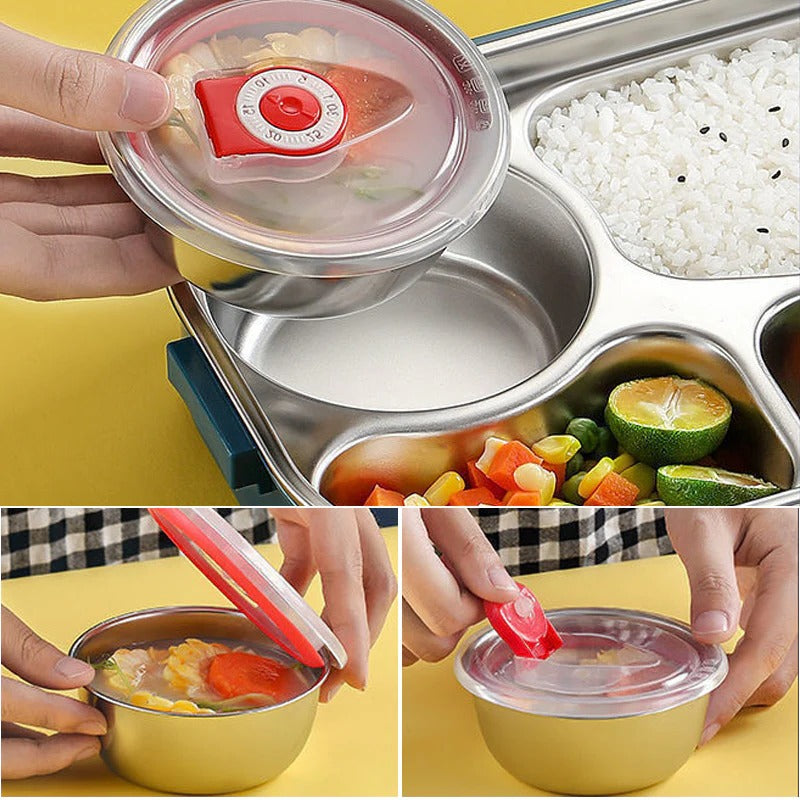 Stainless Steel 4-Compartment Thermal Lunch Box