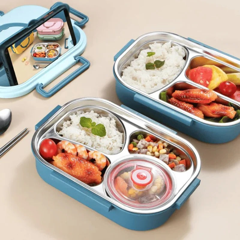 Stainless Steel 4-Compartment Thermal Lunch Box