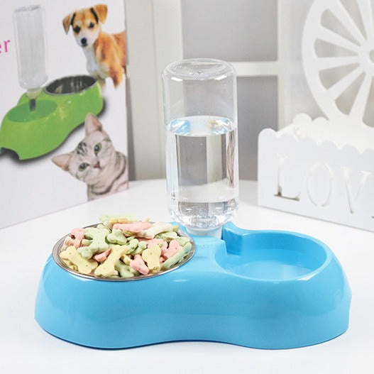 Stainless Steel Feeding Bowl Set with Water Dispenser