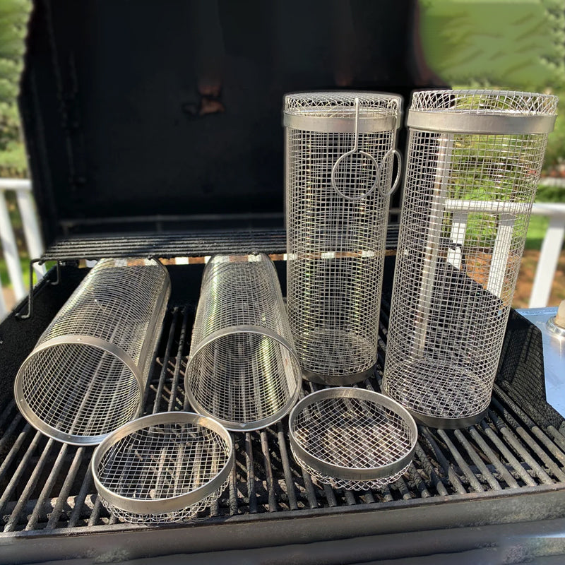 Stainless Steel Grill Basket - Rotating 360° for Even Cooking