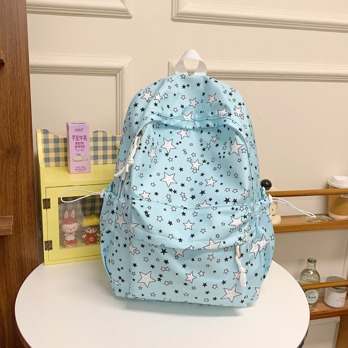 Starry Print Multi-Pocket Backpack